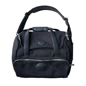 Harley Davidson Tote bag Messenger Travel Logo Leather 15”  Black USA Rare